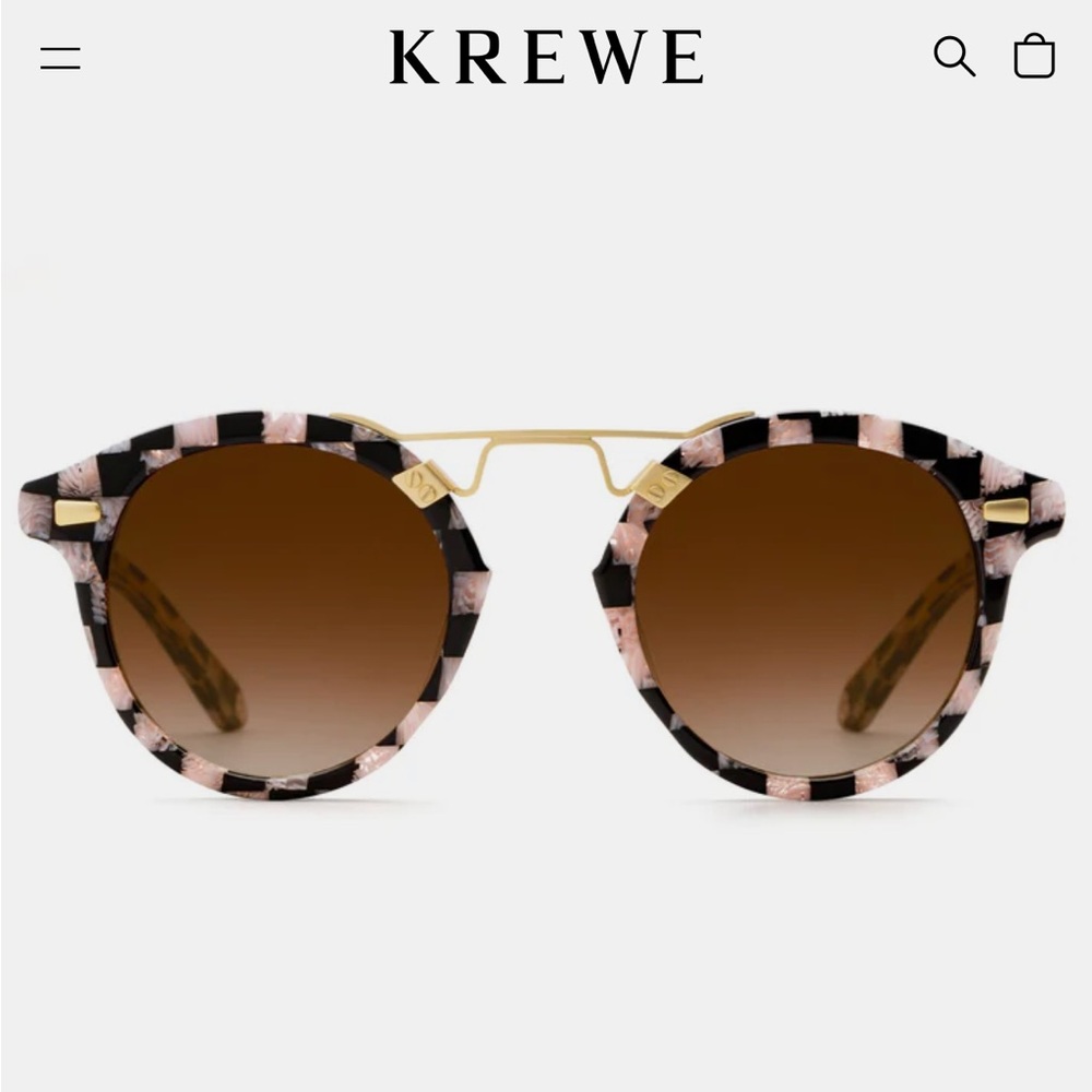 Krewe STL II harlequin 18k checkered sunglassess